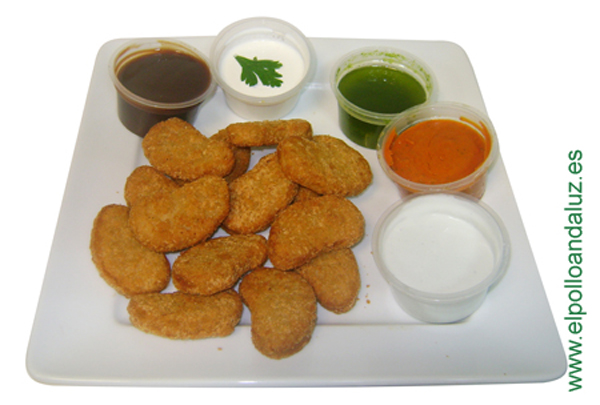Nuggets pollo con Salsas 12 unid